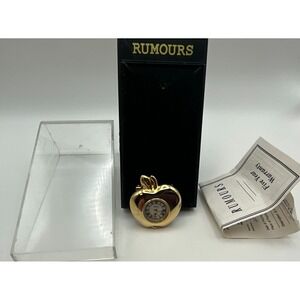 vintage Rumors heart shaped pendant watch with box and papers, new battery runs